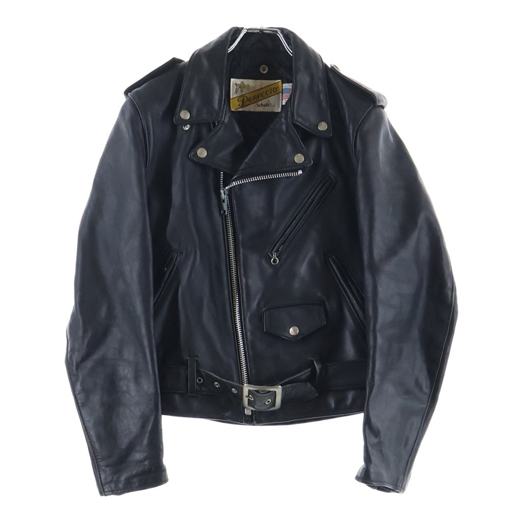 SCHOTT(ショット) 80-90S VINTAGE 618 RIDERS USA製 バイカータグ ヴィンテージ レザー ダブルライダースジャケット バーカータグ後期 ブラック
