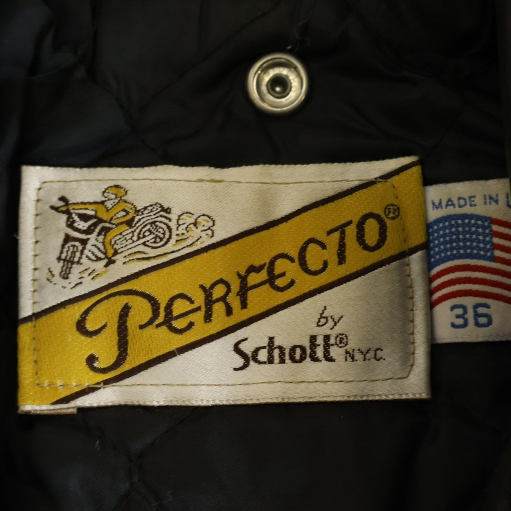 SCHOTT(ショット) 80-90S VINTAGE 618 RIDERS USA製 バイカータグ ヴィンテージ レザー ダブルライダースジャケット バーカータグ後期 ブラック