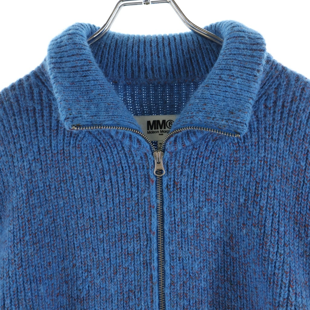 MM6 Maison Margiela(エムエムシックスメゾンマルジェラ) 22AW ZIP SWEATER ダブルジップ ハイネック ドライバーズニット セーター レディース ブルー S52GP0119