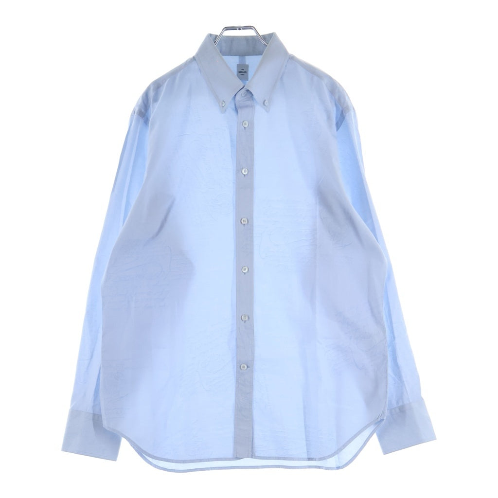 Berluti(ベルルッティ) カリグラフィ総柄 レギュラーカラー ロングスリーブ 長袖 シャツ ブルー