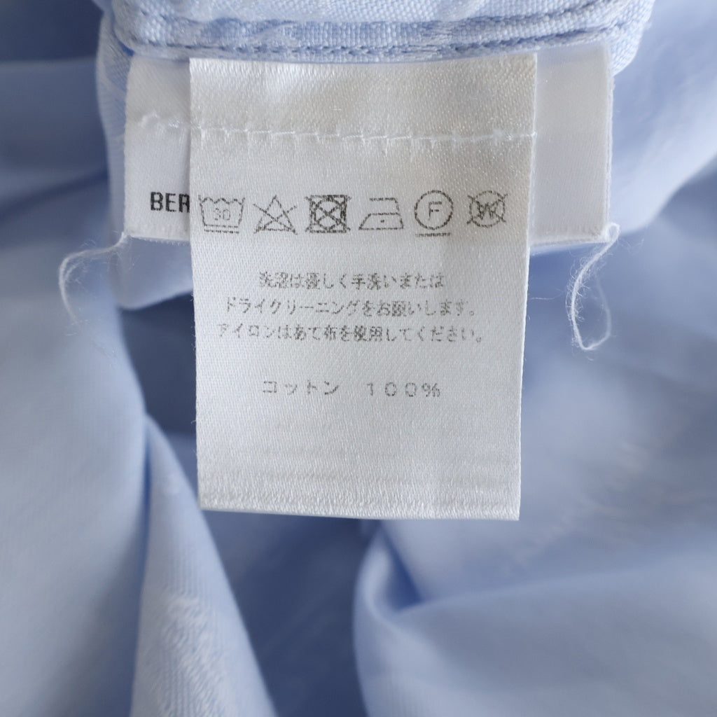 Berluti(ベルルッティ) カリグラフィ総柄 レギュラーカラー ロングスリーブ 長袖 シャツ ブルー