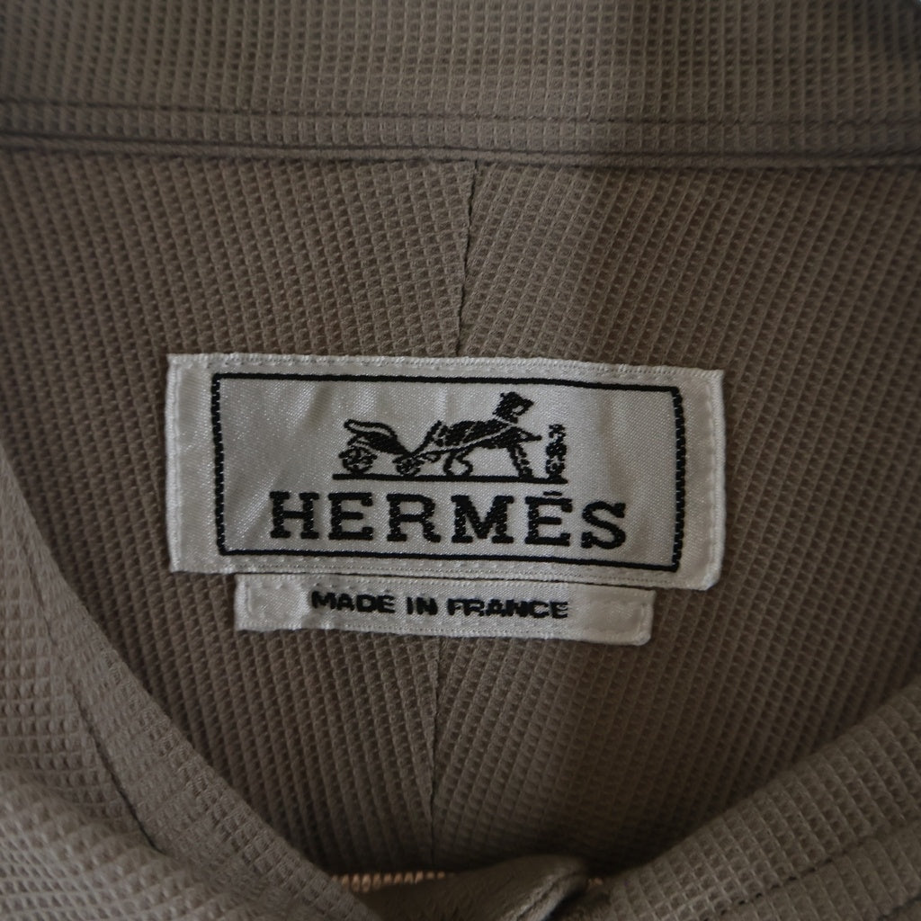HERMES(エルメス) レギュラーカラー コットン ロングスリーブ 長袖 シャツ ブラウン