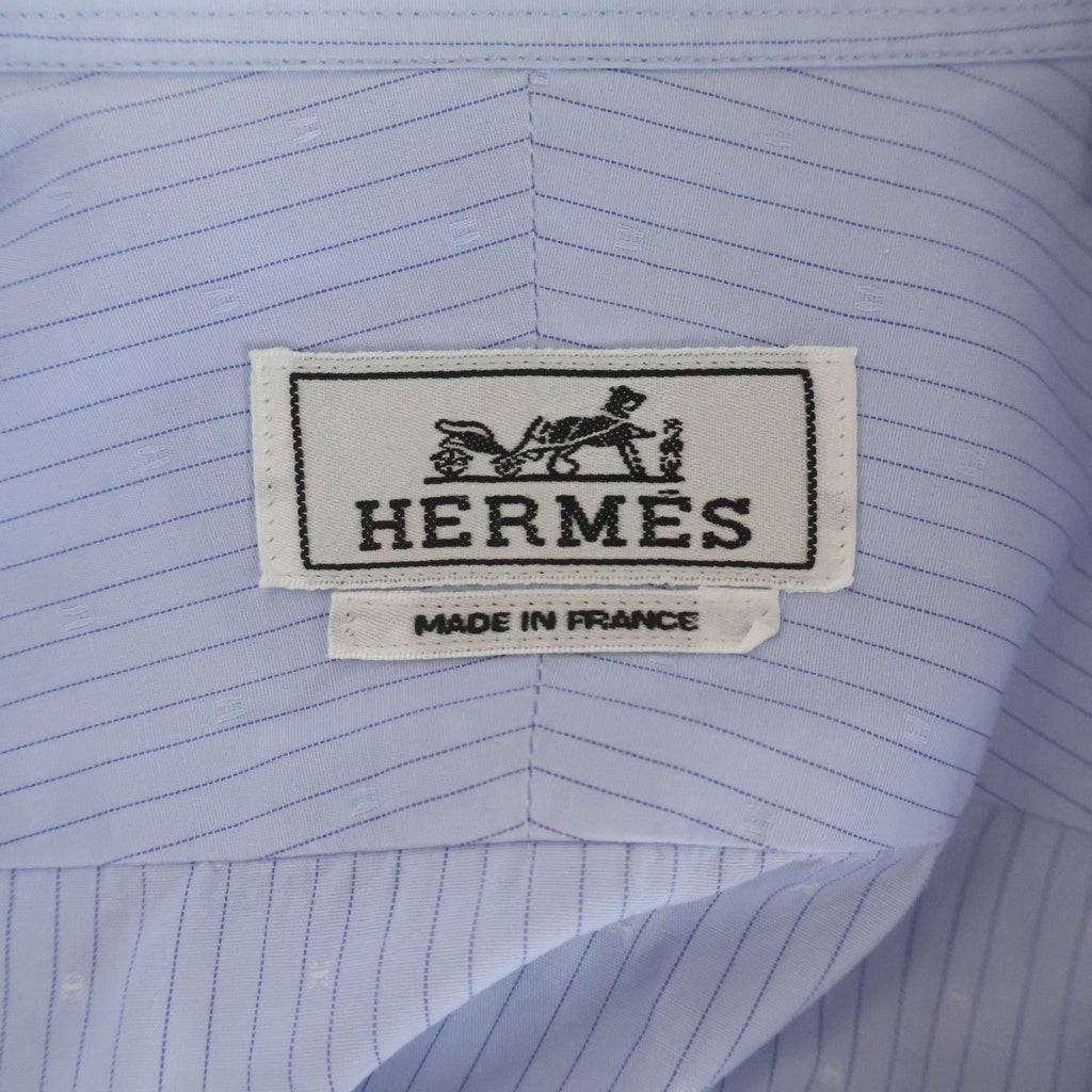 HERMES(エルメス) スモールHデザイン総柄 ストライプ ロングスリーブ