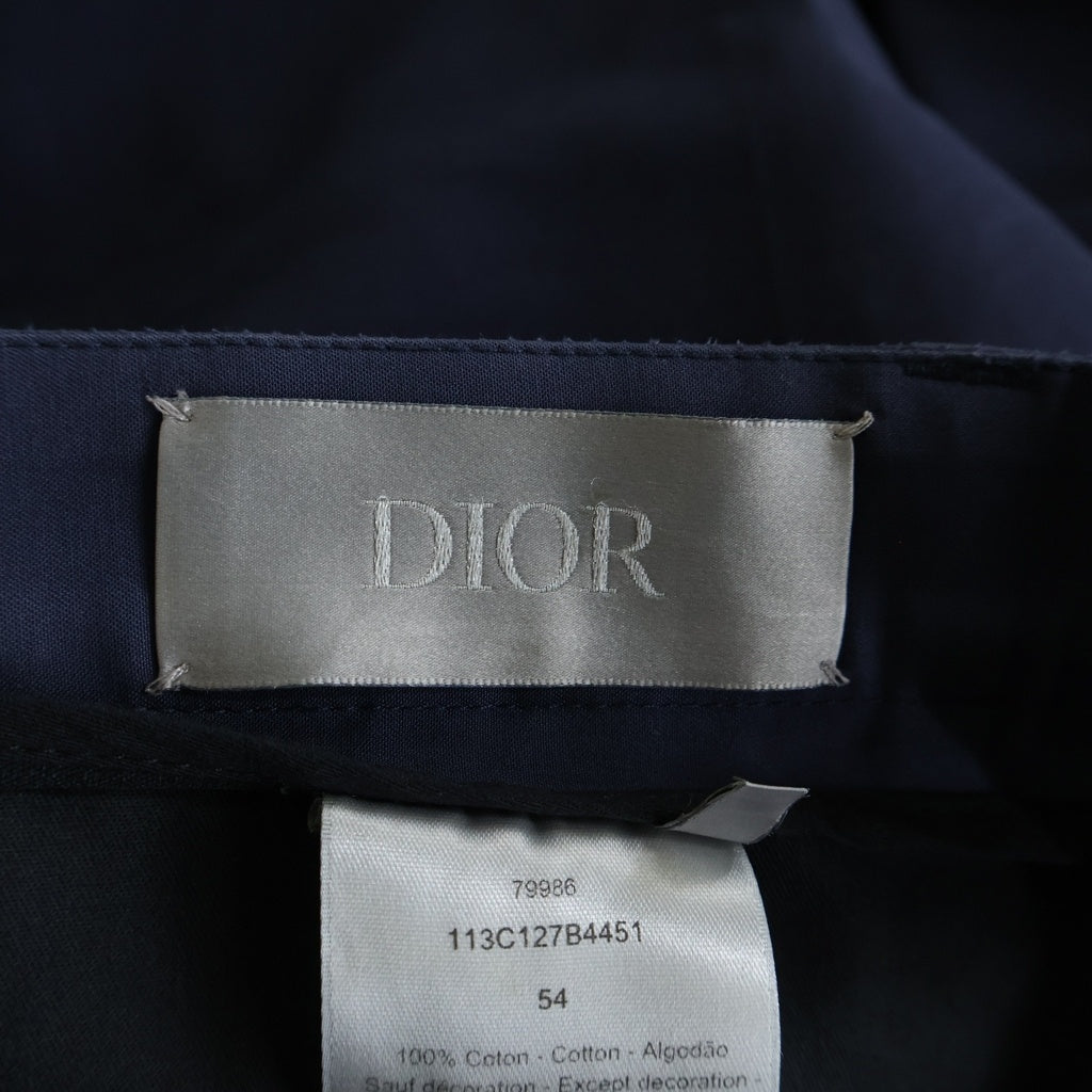 DIOR(ディオール) CDダイヤモンド刺繍 コットンロングパンツ トラウザー スラックス ネイビー 113C127B4451