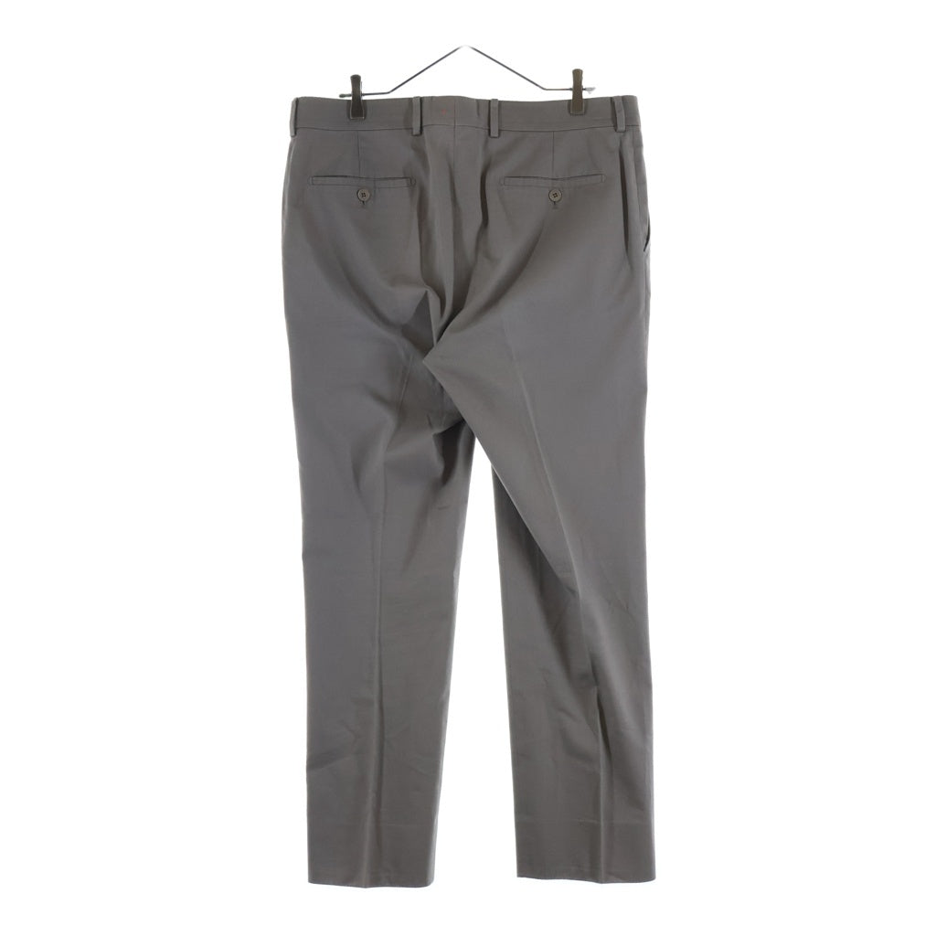 HERMES(エルメス) コットン センタープレス トラウザーパンツ スラックス グレー