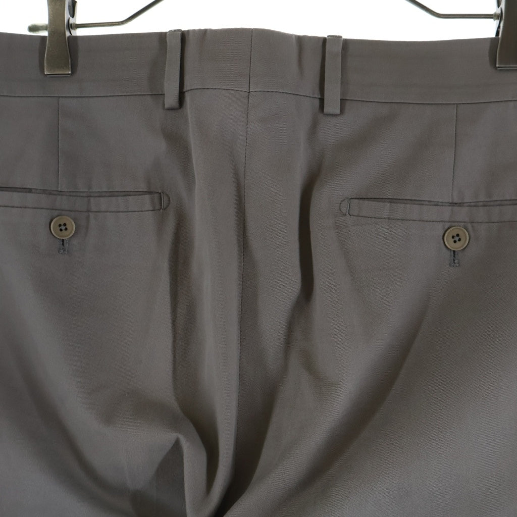 HERMES(エルメス) コットン センタープレス トラウザーパンツ スラックス グレー