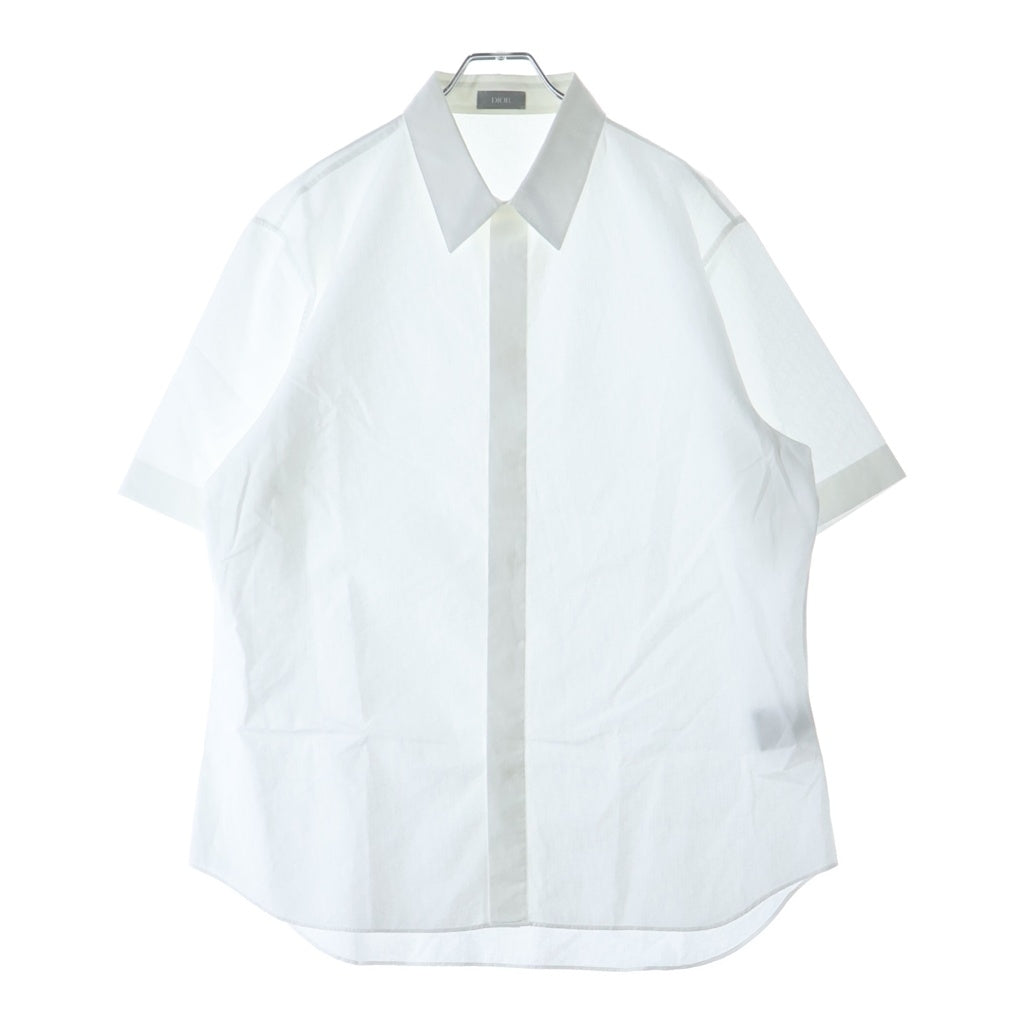 DIOR ディオール 総柄オブリーク柄 レギュラーカラーコットンジャガード 半袖シャツ ホワイト 013C503A4743 DIOR(ディオール) 総柄オブリーク柄 レギュラーカラーコットン