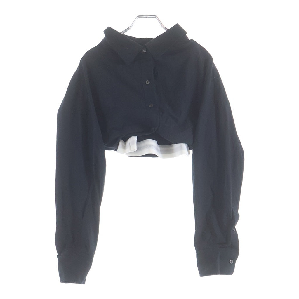 ALEXANDER WANG(アレキサンダーワン) レイヤード クロップド 長袖シャツ ブラック レディース 4WC4231417