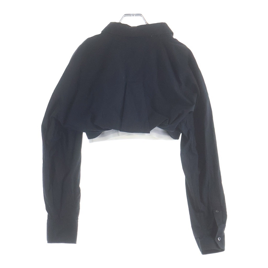 ALEXANDER WANG(アレキサンダーワン) レイヤード クロップド 長袖シャツ ブラック レディース 4WC4231417