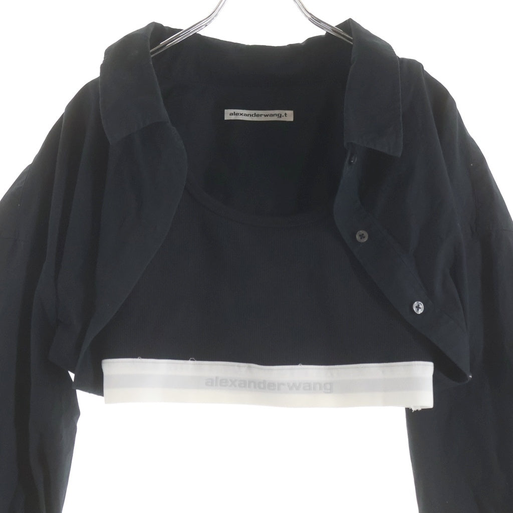 ALEXANDER WANG(アレキサンダーワン) レイヤード クロップド 長袖シャツ ブラック レディース 4WC4231417