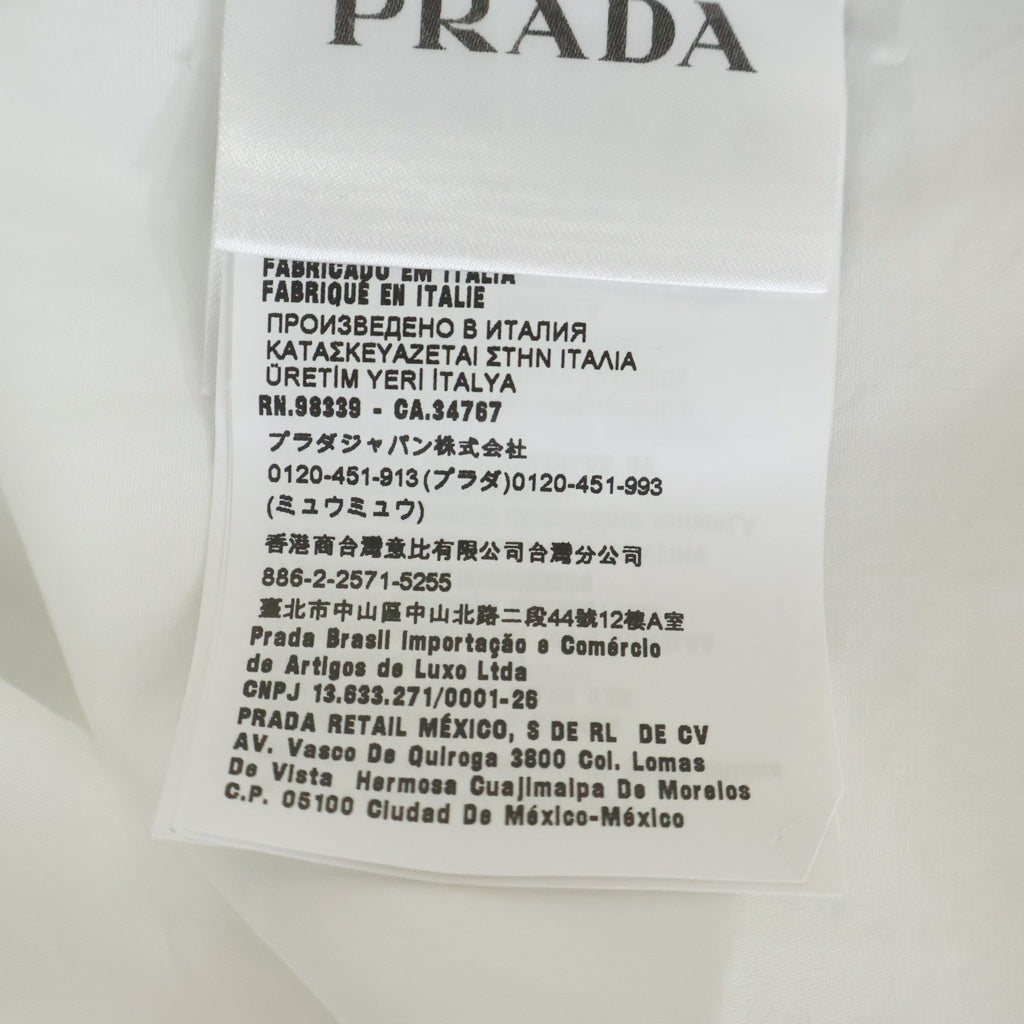 PRADA(プラダ) フローラル ロゴプリントデザイン コットン 半袖シャツ ホワイト UCS339-S211-10N7