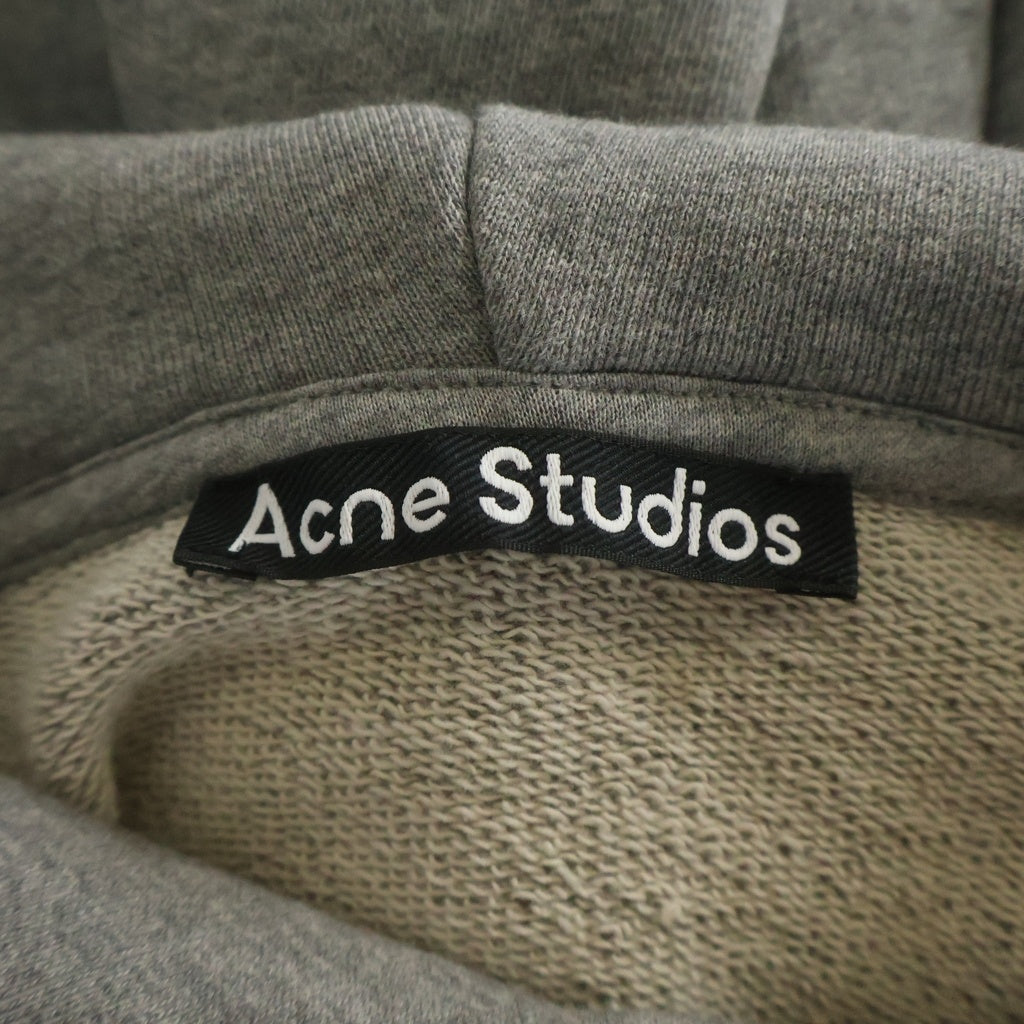 Acne Studios(アクネ ストゥディオズ) フェイス ロゴ パッチ プルオーバースウェットパーカー フーディー グレー FA-UX-SWEA000078