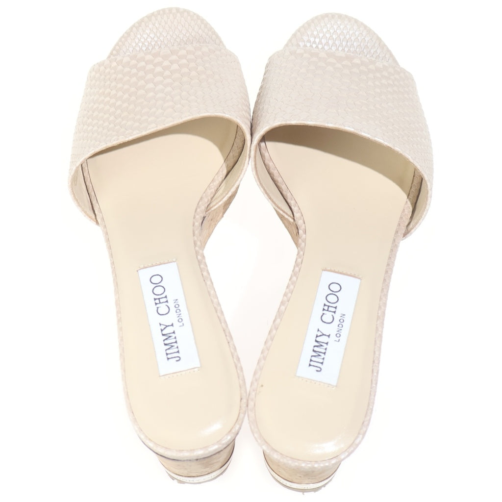 JIMMY CHOO(ジミーチュウ) DEEDEE OPPQ NUDE コルク ウェッジソール オープントゥ パンプス レディース ベージュ
