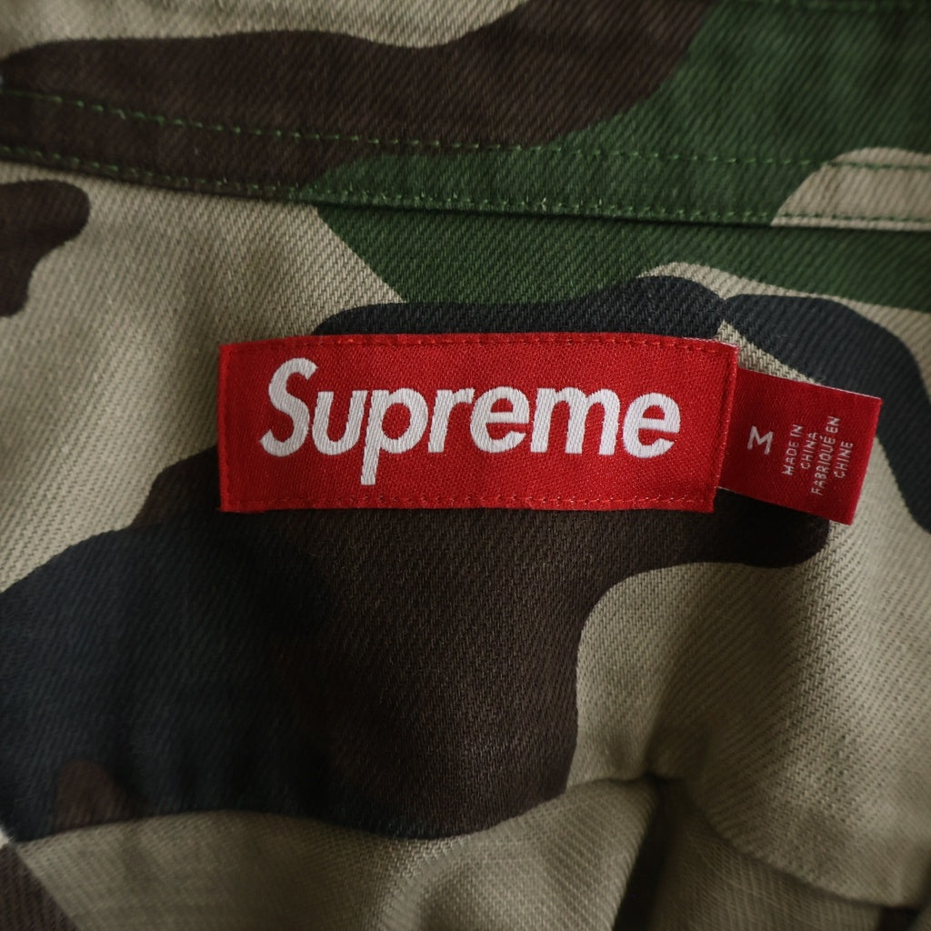 SUPREME(シュプリーム) 25AW Small Box Denim Shirt Woodland Camo ウッドランドカモ スモール ボックスロゴ デニム 長袖シャツ カーキ