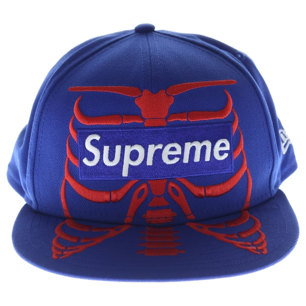 SUPREME(シュプリーム) 25SS ×New Era Bones Box Logo ボーン ボックスロゴ スケルトンデザイン ベースボールキャップ 帽子 ブルー
