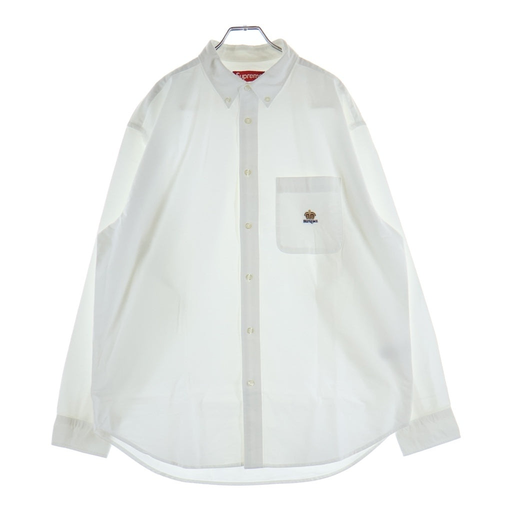 SUPREME(シュプリーム) 25AW Loose Fit Flannel Oxford Shirt ルーズフィット フランネル オックスフォード長袖シャツ ホワイト
