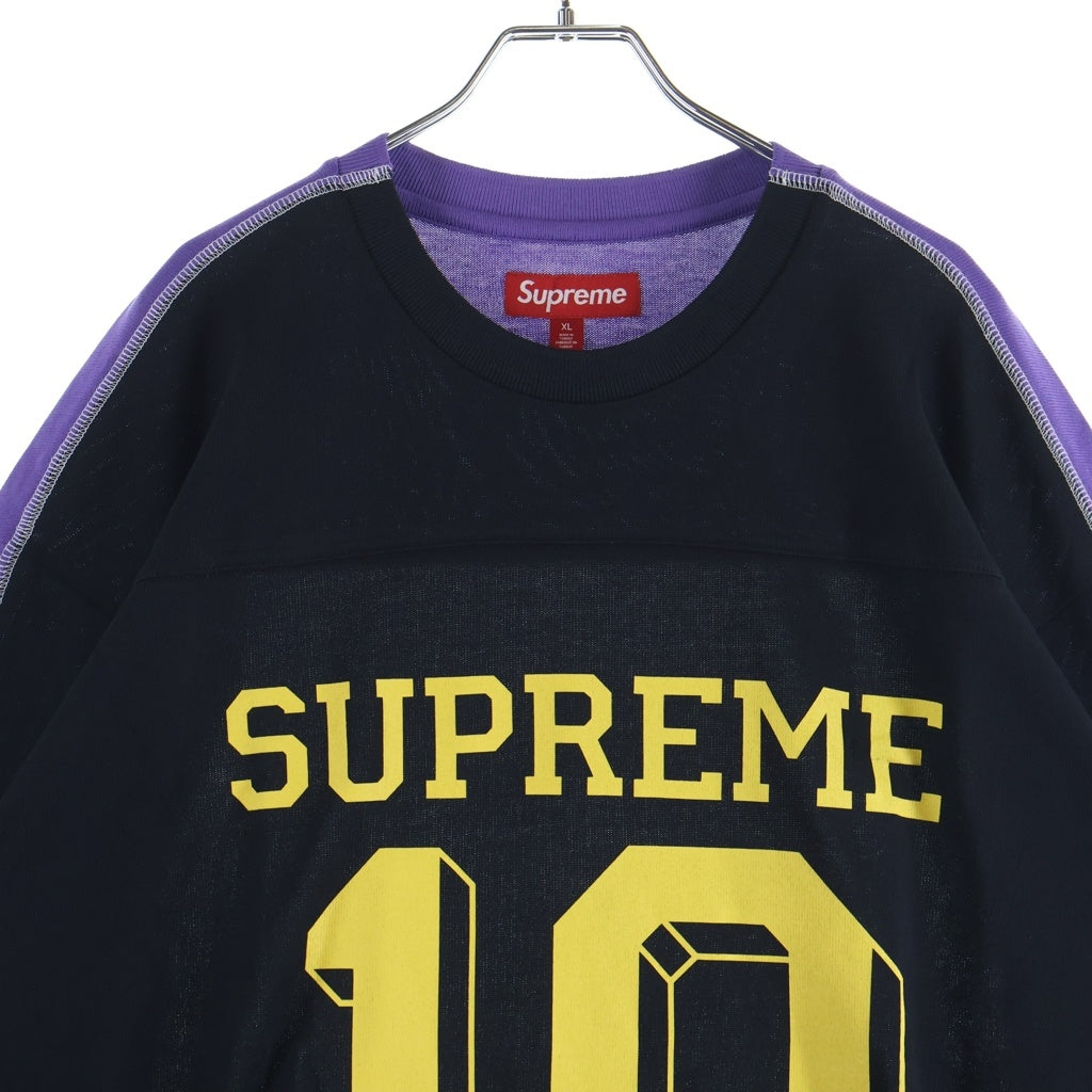 SUPREME(シュプリーム) 25SS Split S/S Football Top クルーネック スプリット 長袖 フットボール トップ Tシャツ ブラック/イエロー