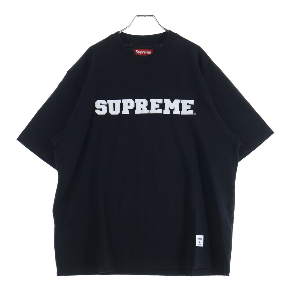 SUPREME(シュプリーム) 25AW Collegiate Applique S/S Top カレッジ アップリケ 半袖Tシャツ ブラック
