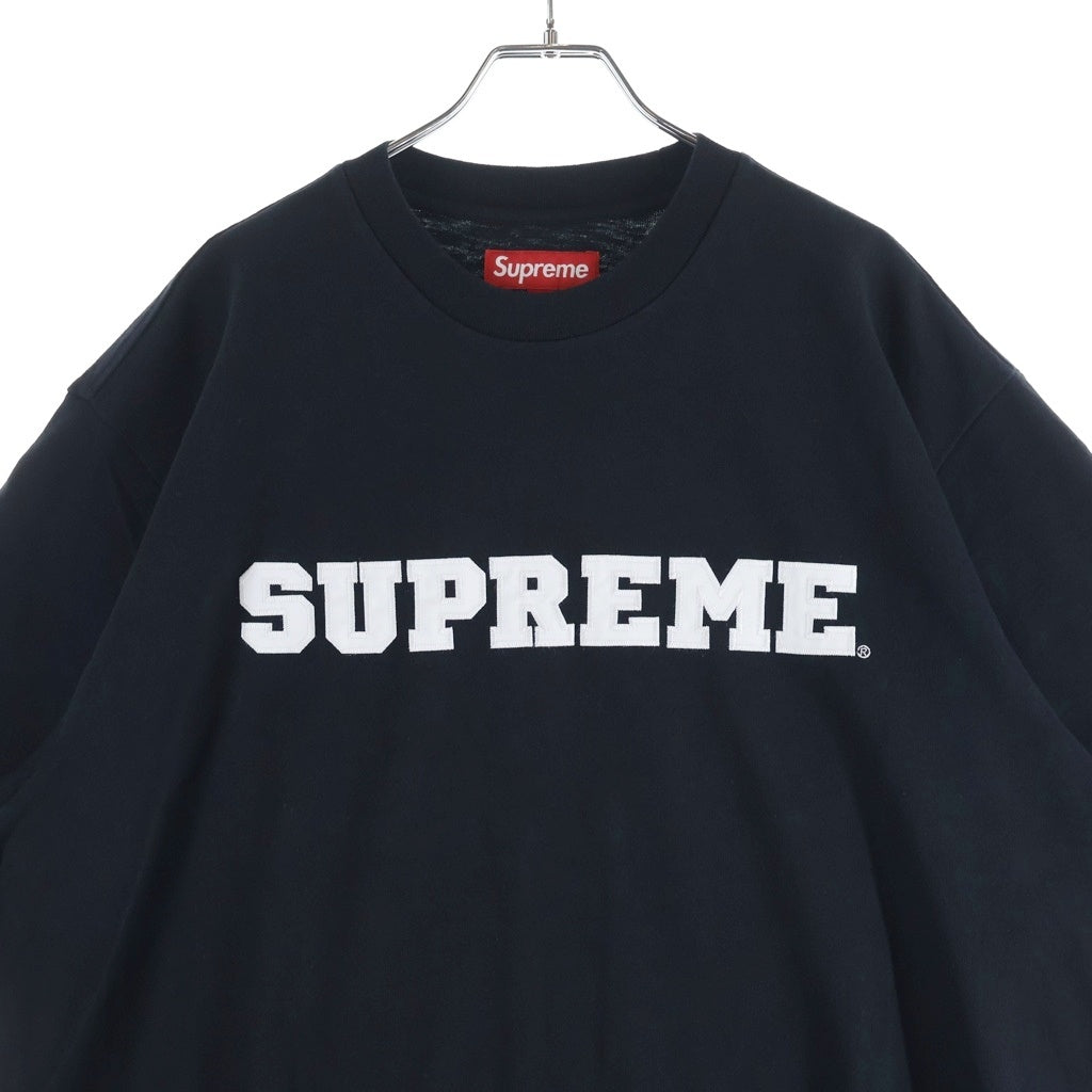 SUPREME(シュプリーム) 25AW Collegiate Applique S/S Top カレッジ アップリケ 半袖Tシャツ ブラック