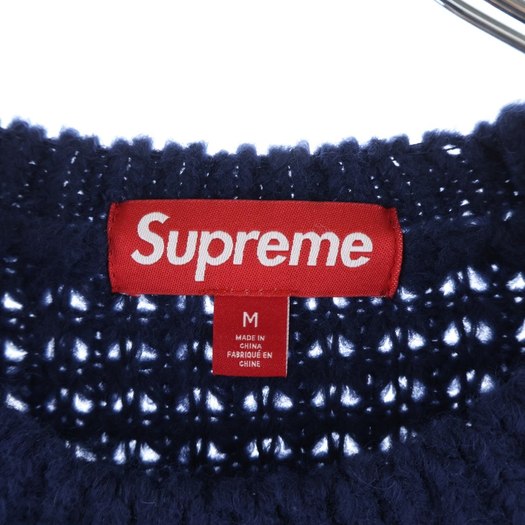 SUPREME(シュプリーム) 25AW Small Box Waffle Sweater スモールボックス ワッフル ニット セーター ネイビー