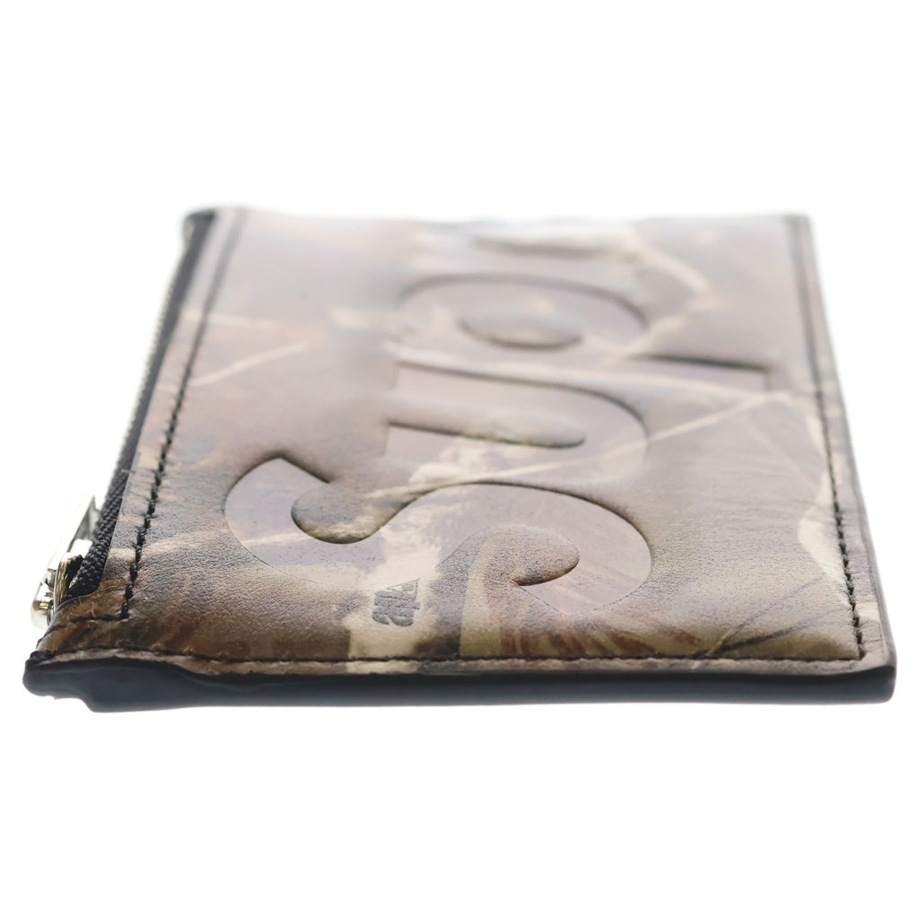 SUPREME(シュプリーム) 25SS Leather Zip Card Holder カモ柄 レザー ジップ カード ホルダー カーキ レディース