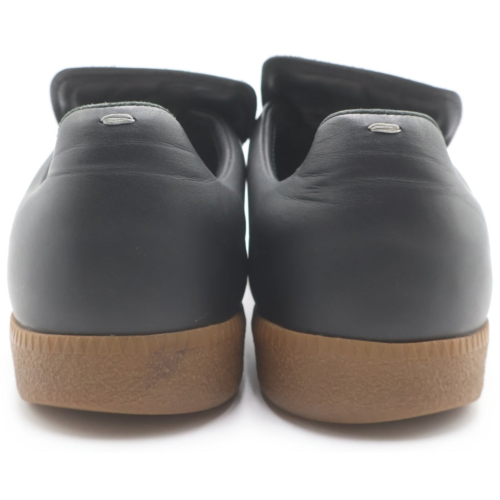 Maison Margiela(メゾンマルジェラ) ジャーマントレーナー レザー切り替え スリッポン ローカットスニーカー ブラック