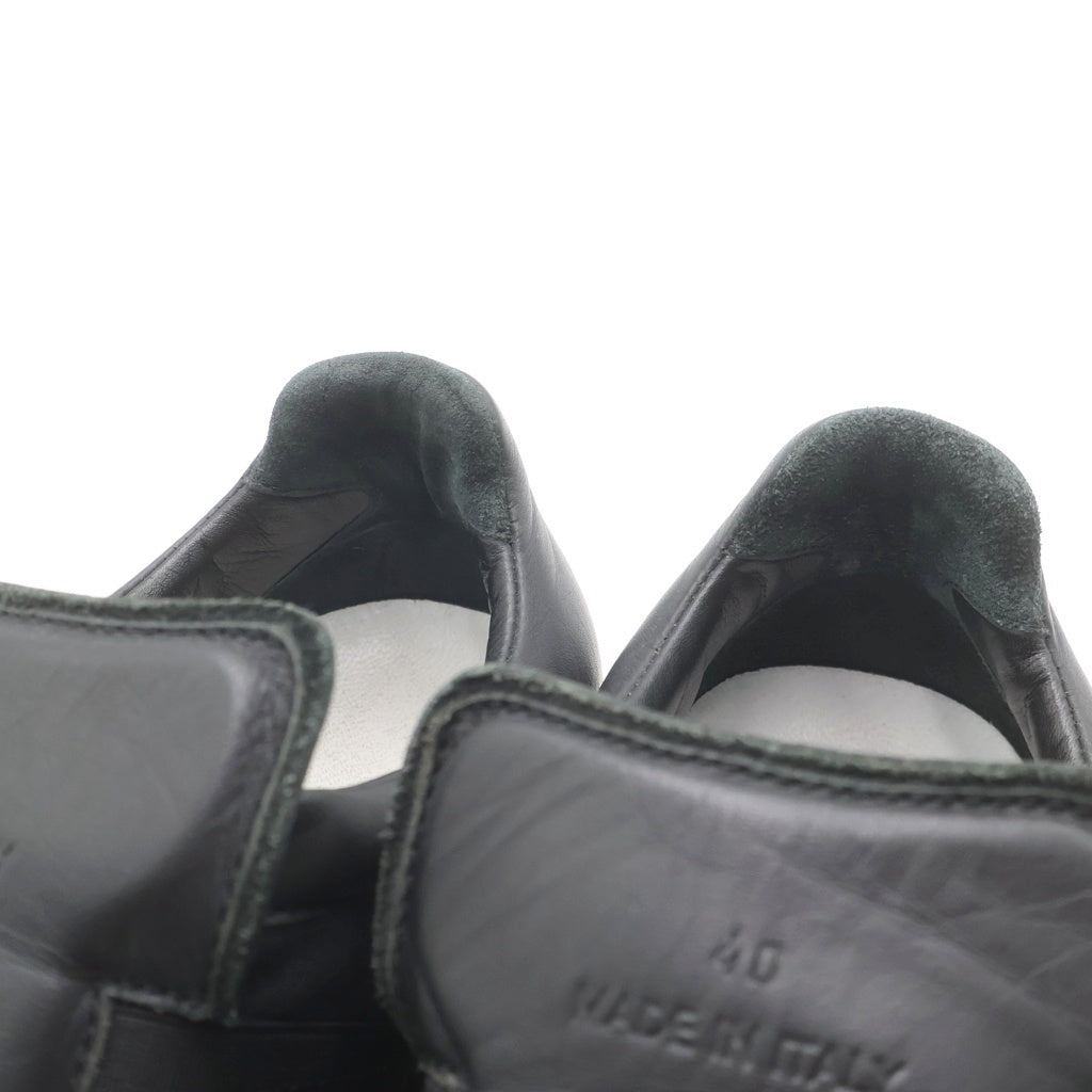 Maison Margiela(メゾンマルジェラ) ジャーマントレーナー レザー切り替え スリッポン ローカットスニーカー ブラック