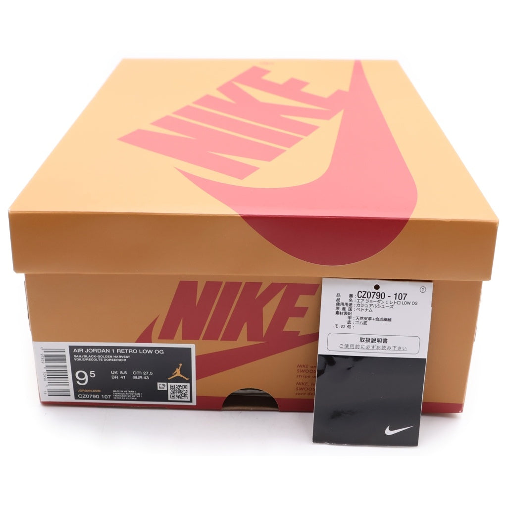 NIKE(ナイキ) AIR JORDAN 1 LOW OG ROOKIE OF THE YEAR SAIL AND GOLDEN HARVEST エア ジョーダン 1 ローカットスニーカー US9.5/27.5cm CZ0790-107