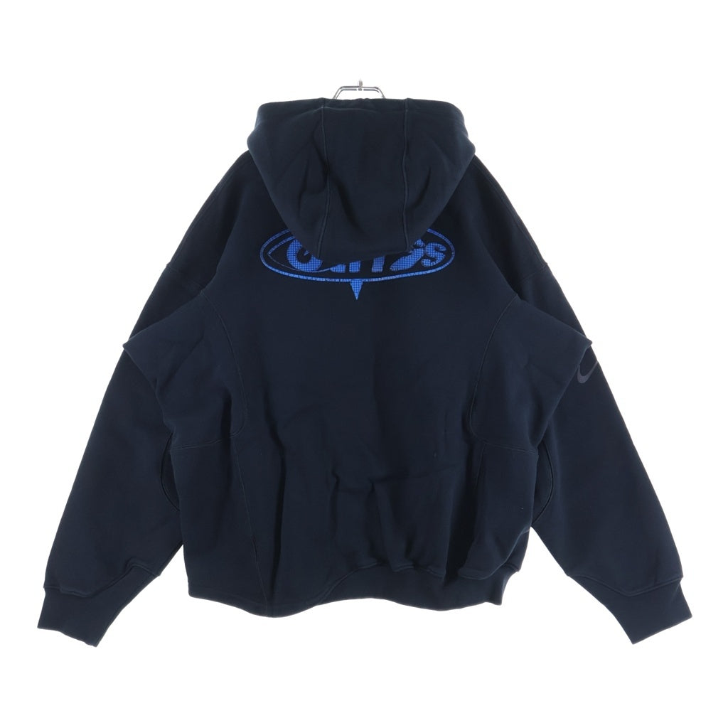 NIKE(ナイキ) ×OFF-WHITE FLC HOODIE オフホワイト フリース フーディ スウェットプルオーバーパーカー ネイビー DN1760-010
