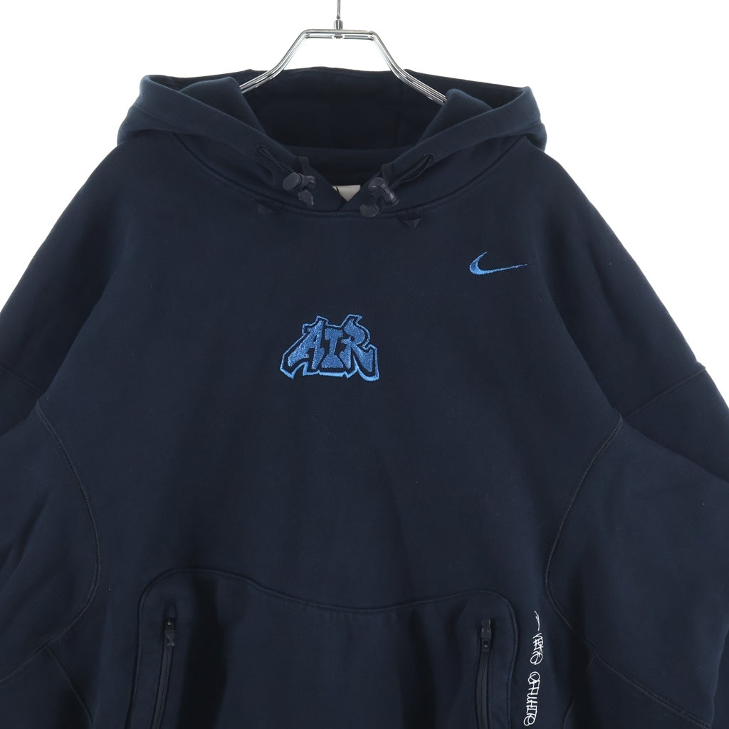 NIKE(ナイキ) ×OFF-WHITE FLC HOODIE オフホワイト フリース フーディ スウェットプルオーバーパーカー ネイビー DN1760-010