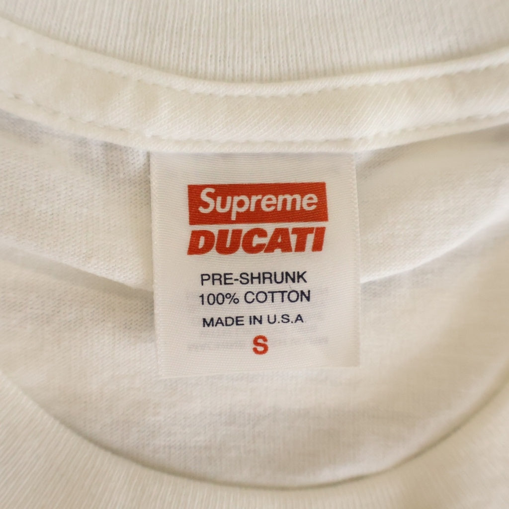 SUPREME(シュプリーム) 24SS Ducati Logos Tee ドゥカティ ロゴプリントクルーネック半袖Tシャツカットソー ホワイト