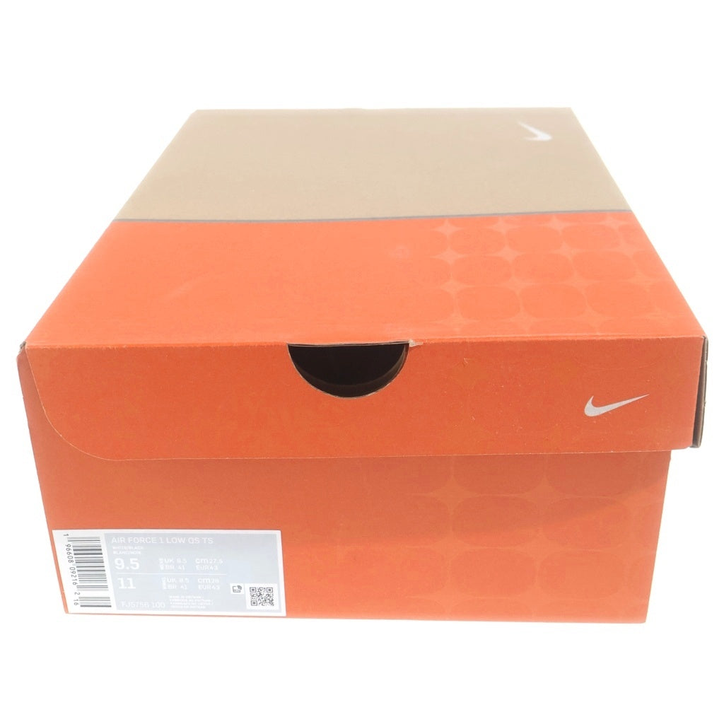 NIKE(ナイキ) ×TERROR SQUAD AIR FORCE 1 LOW QS BLACKOUT FJ5756-100 テラースクワッド エアフォース1 ローカットスニーカー ホワイト/ブラック US9.5/27.5cm