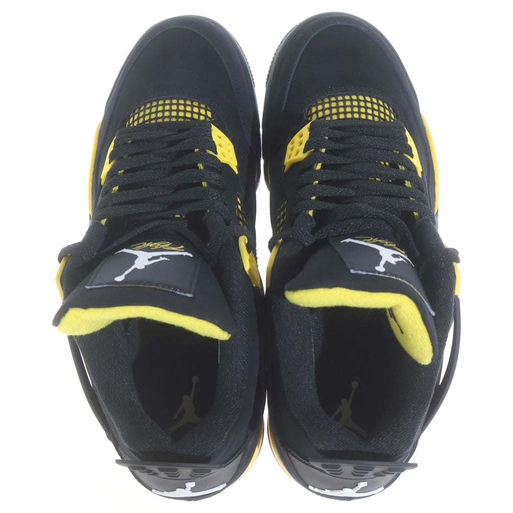 NIKE(ナイキ) AIR JORDAN 4 RETRO THUNDER DH6927-017 エアジョーダン1 レトロ ローカットスニーカー ブラック/イエロー US9/27cm
