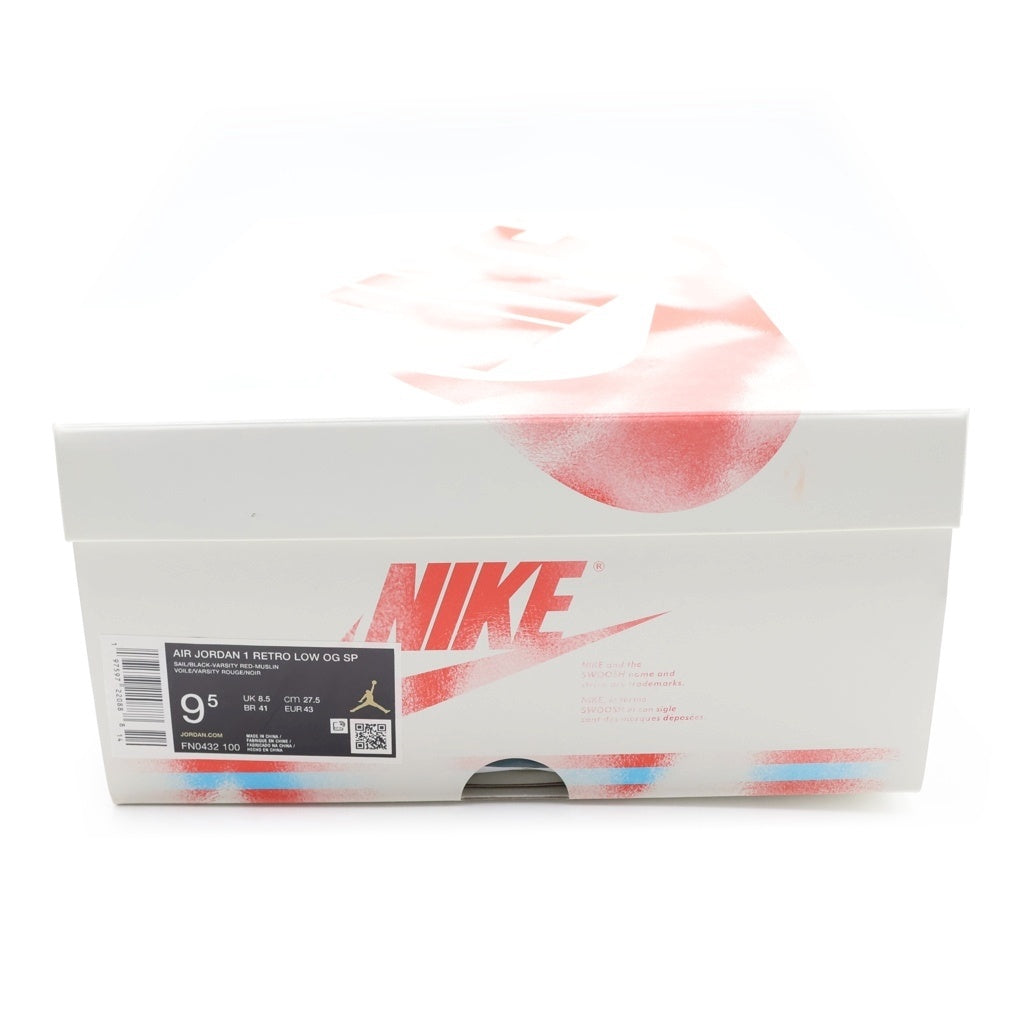 NIKE(ナイキ) ×Trophy Room AIR JORDAN 1 LOW OG FN0432-100 トロフィールーム エアジョーダン1 ローカットスニーカー レッド/ブラック/ホワイト US9.5/27.5cm