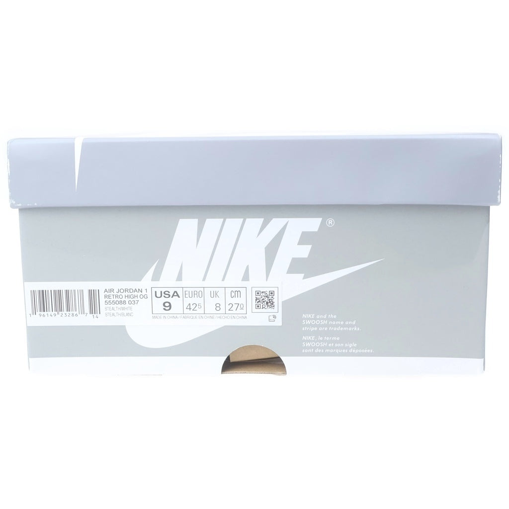 NIKE(ナイキ) AIR JORDAN1 RETRO HIGH OG STEALTH 555088-037 エアジョーダン 1 ステルス ハイカットスニーカー グレー/ホワイト US9/27cm