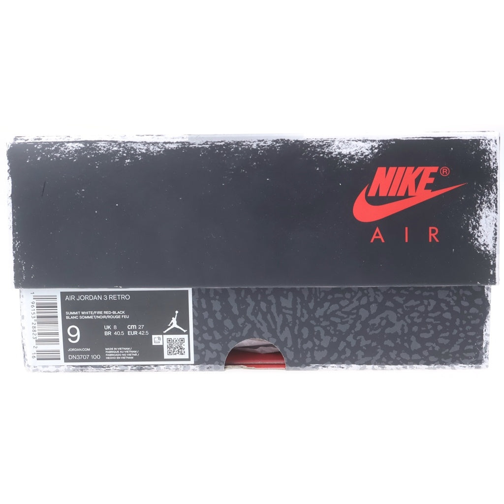 NIKE(ナイキ) AIR JORDAN 3 RETRO WHITE CEMENT REIMAGINED DN3707-100 エアジョーダン3 レトロ ホワイトセメント リイマジンド ハイカットスニーカー ホワイト US9/27cm