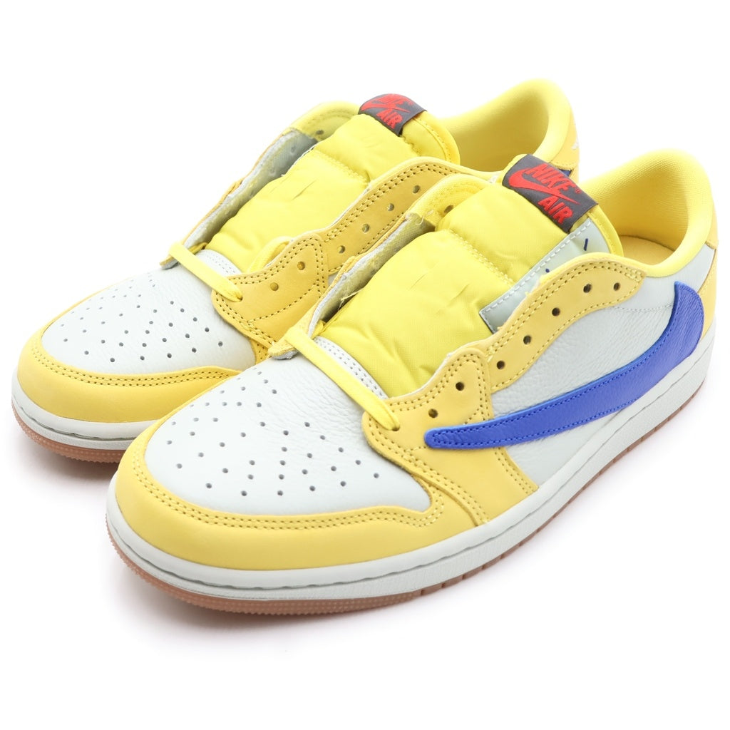 NIKE(ナイキ) ×TRAVIS SCOTT WMNS AIR JORDAN 1 RETRO LOW OG Canary トラヴィススコット ウィメンズ エアジョーダン1 ローカットスニーカー US11/28cm DZ4137-700 レディース