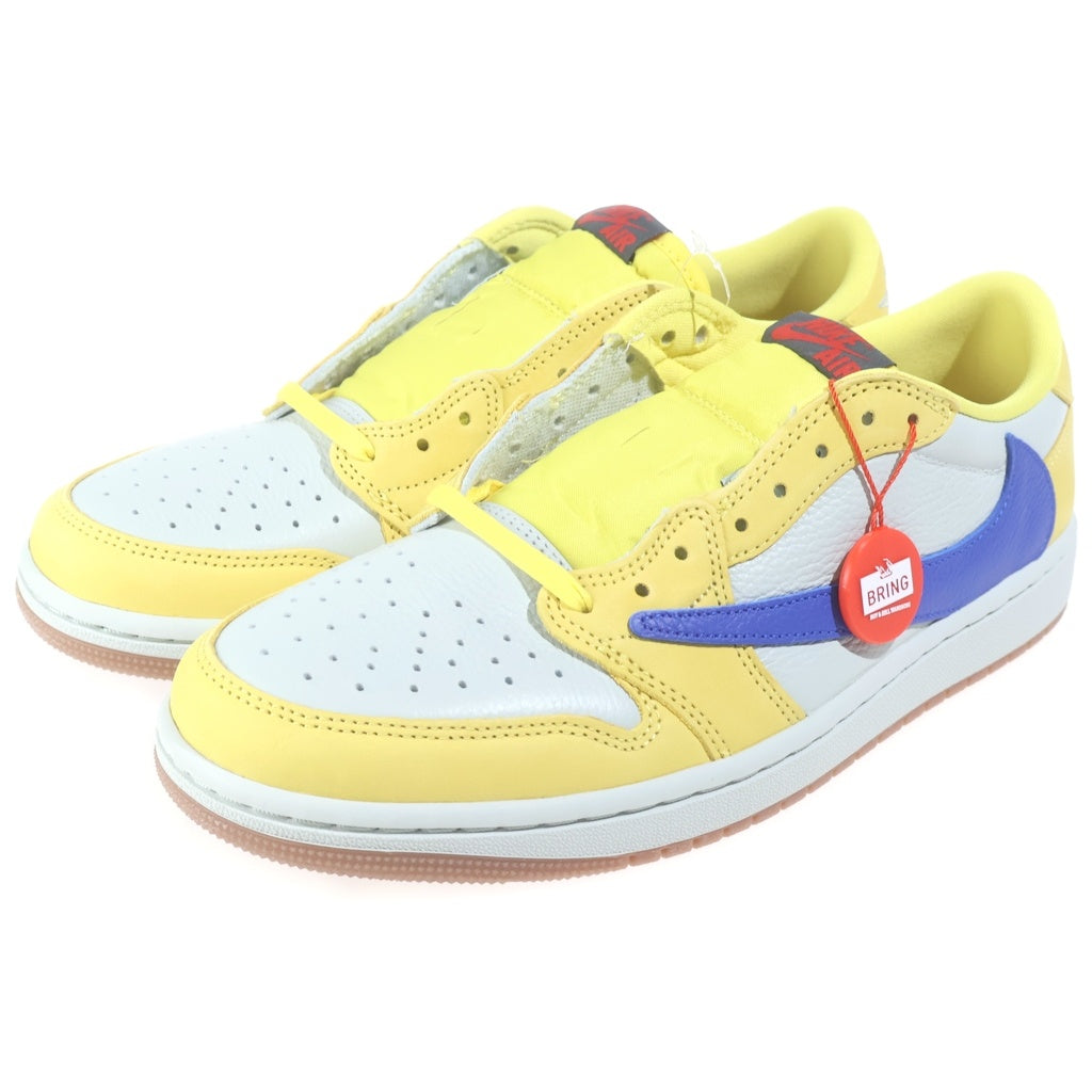 NIKE(ナイキ) ×TRAVIS SCOTT WMNS AIR JORDAN 1 RETRO LOW OG Canary トラヴィススコット ウィメンズ エアジョーダン1 ローカットスニーカー US11/28cm DZ4137-700 レディース