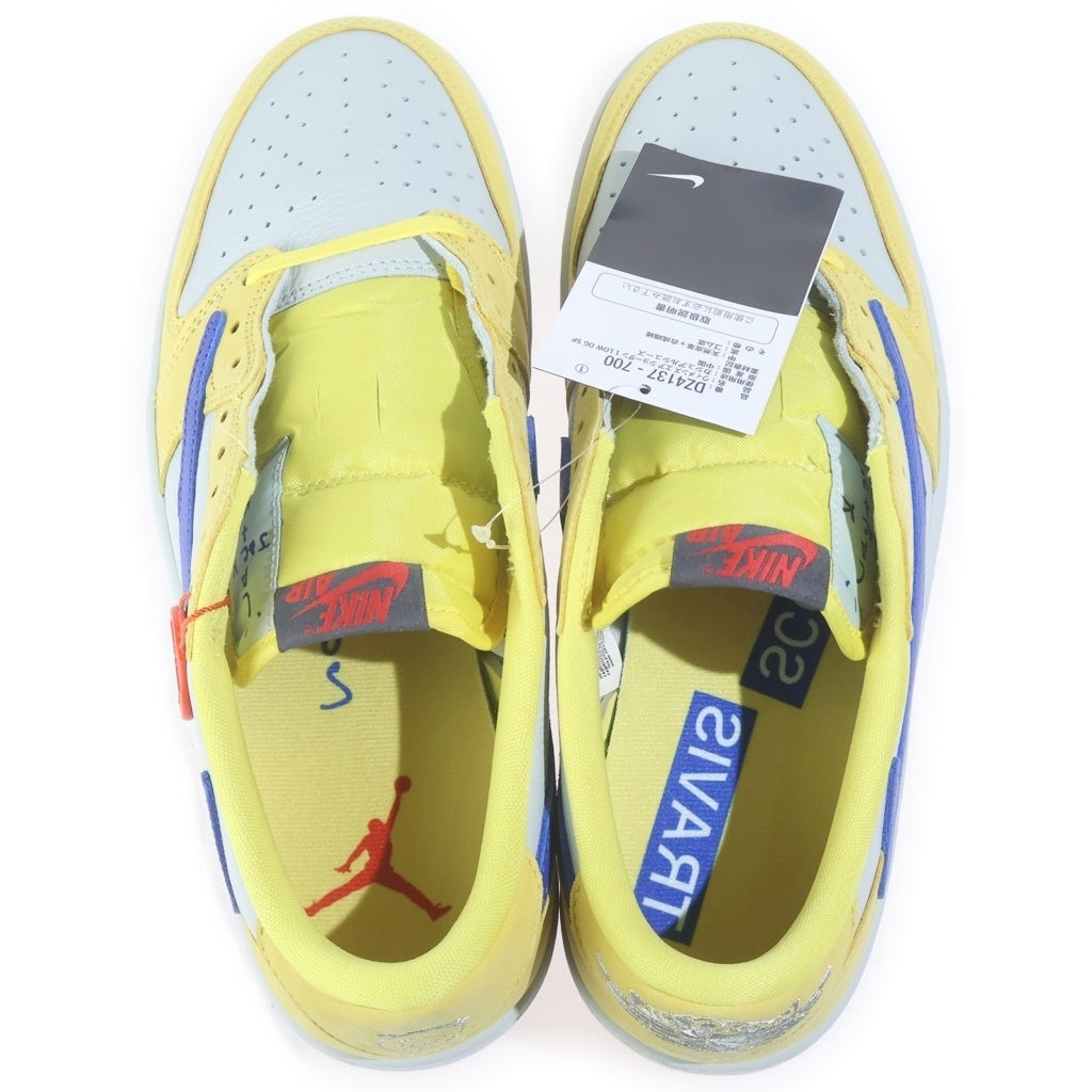 NIKE(ナイキ) ×TRAVIS SCOTT WMNS AIR JORDAN 1 RETRO LOW OG Canary トラヴィススコット ウィメンズ エアジョーダン1 ローカットスニーカー US11/28cm DZ4137-700 レディース