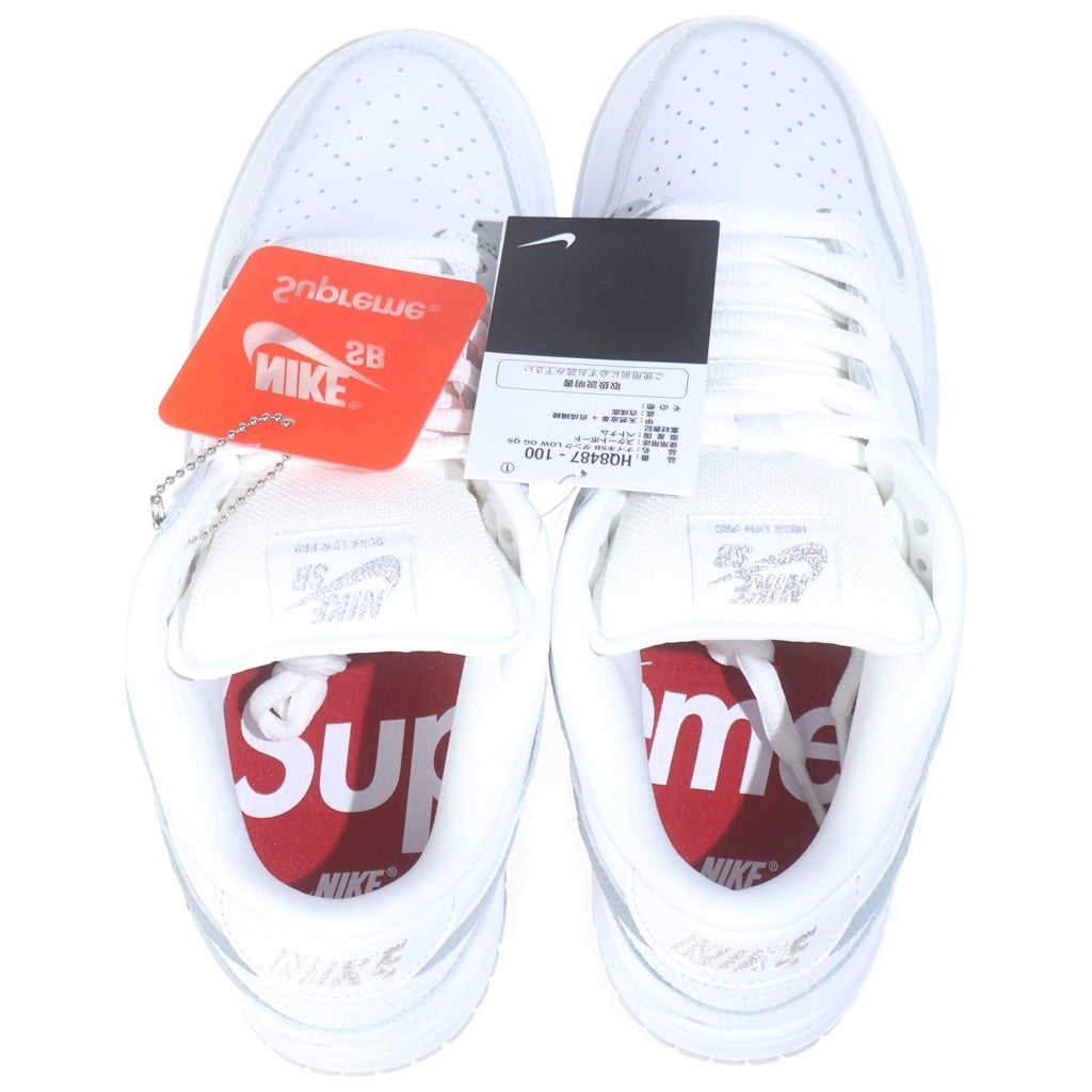 NIKE(ナイキ) ×SUPREME DUNK LOW OG QS REFLECTIVE GREY HQ8487-100 シュプリーム リフレクティブ ダンク ローカットスニーカー ホワイト/グレー US9.5/27.5cm