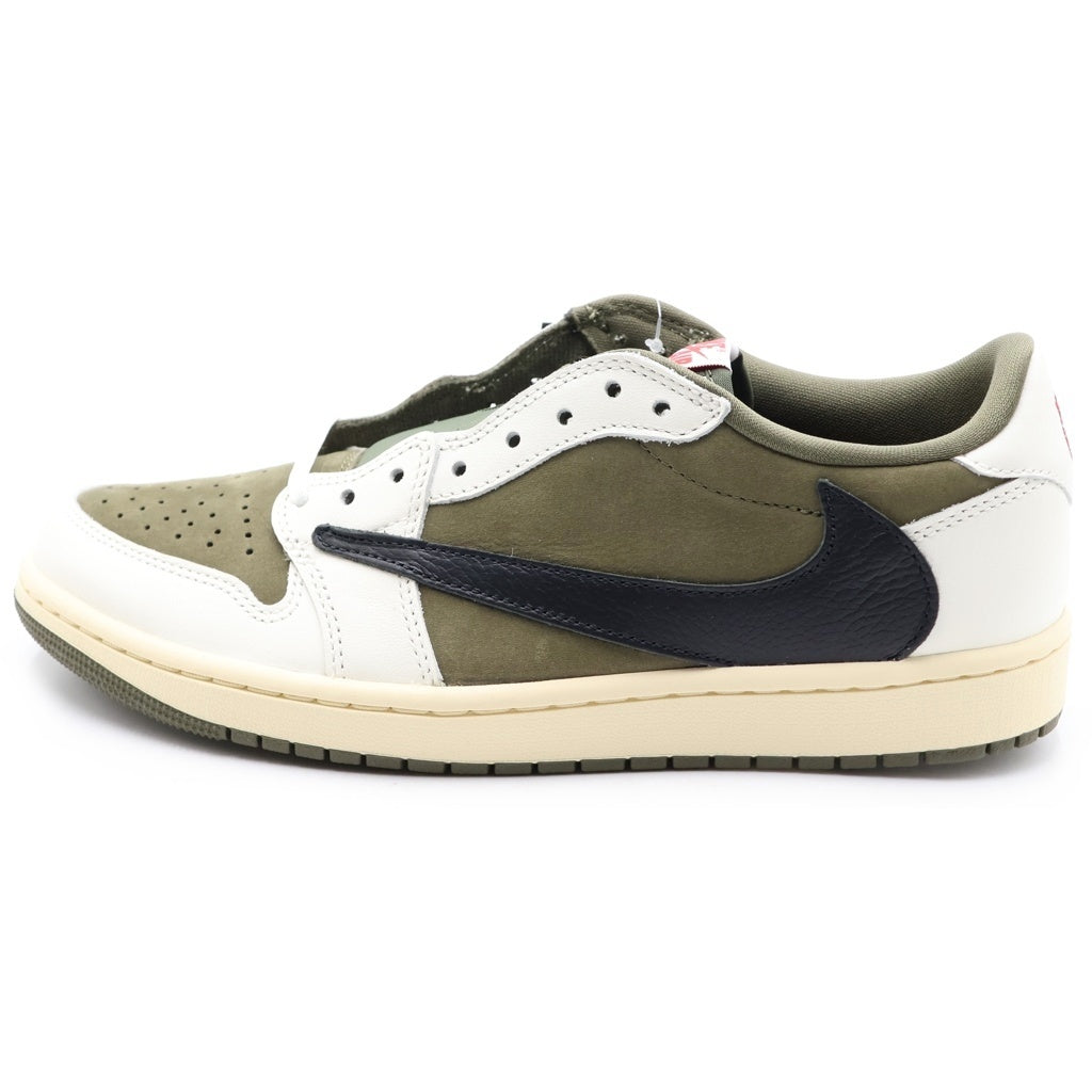 NIKE(ナイキ) ×TRAVIS SCOTT AIR JORDAN 1 LOW OG トラヴィススコット エアジョーダン 1 リバース オリーブ ローカットスニーカー ホワイト/カーキ US9.5/27.5cm DM7866-200