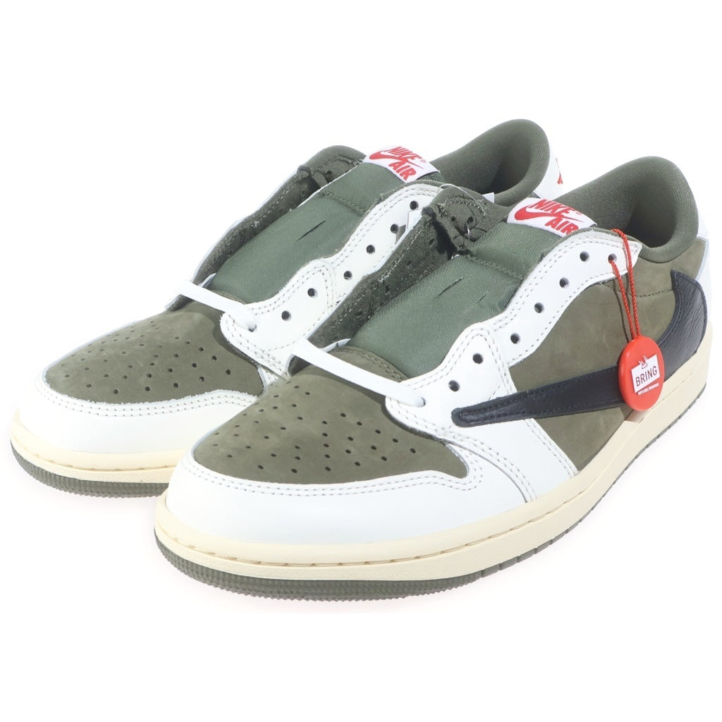 NIKE(ナイキ) ×TRAVIS SCOTT AIR JORDAN 1 LOW OG トラヴィススコット エアジョーダン 1 リバース オリーブ ローカットスニーカー US9.5/27.5cm DM7866-200