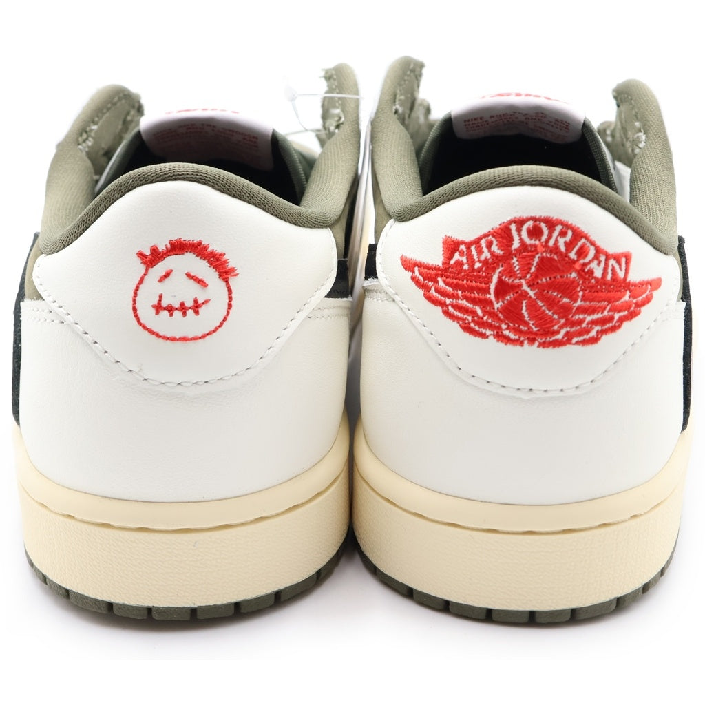 NIKE(ナイキ) ×TRAVIS SCOTT AIR JORDAN 1 LOW OG トラヴィススコット エアジョーダン 1 リバース オリーブ ローカットスニーカー ホワイト/カーキ US9.5/27.5cm DM7866-200