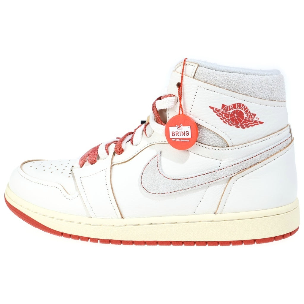 NIKE(ナイキ) WMNS AIR JORDAN 1 RETRO HIGH OG RARE/CINNABAR DB4612-100 ウィメンズ エアジョーダン1 レトロ ハイカットスニーカー ホワイト/レッド US11/28m レディース