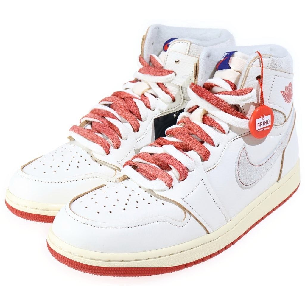 NIKE(ナイキ) WMNS AIR JORDAN 1 RETRO HIGH OG RARE/CINNABAR DB4612-100 ウィメンズ エアジョーダン1 レトロ ハイカットスニーカー ホワイト/レッド US11/28m レディース