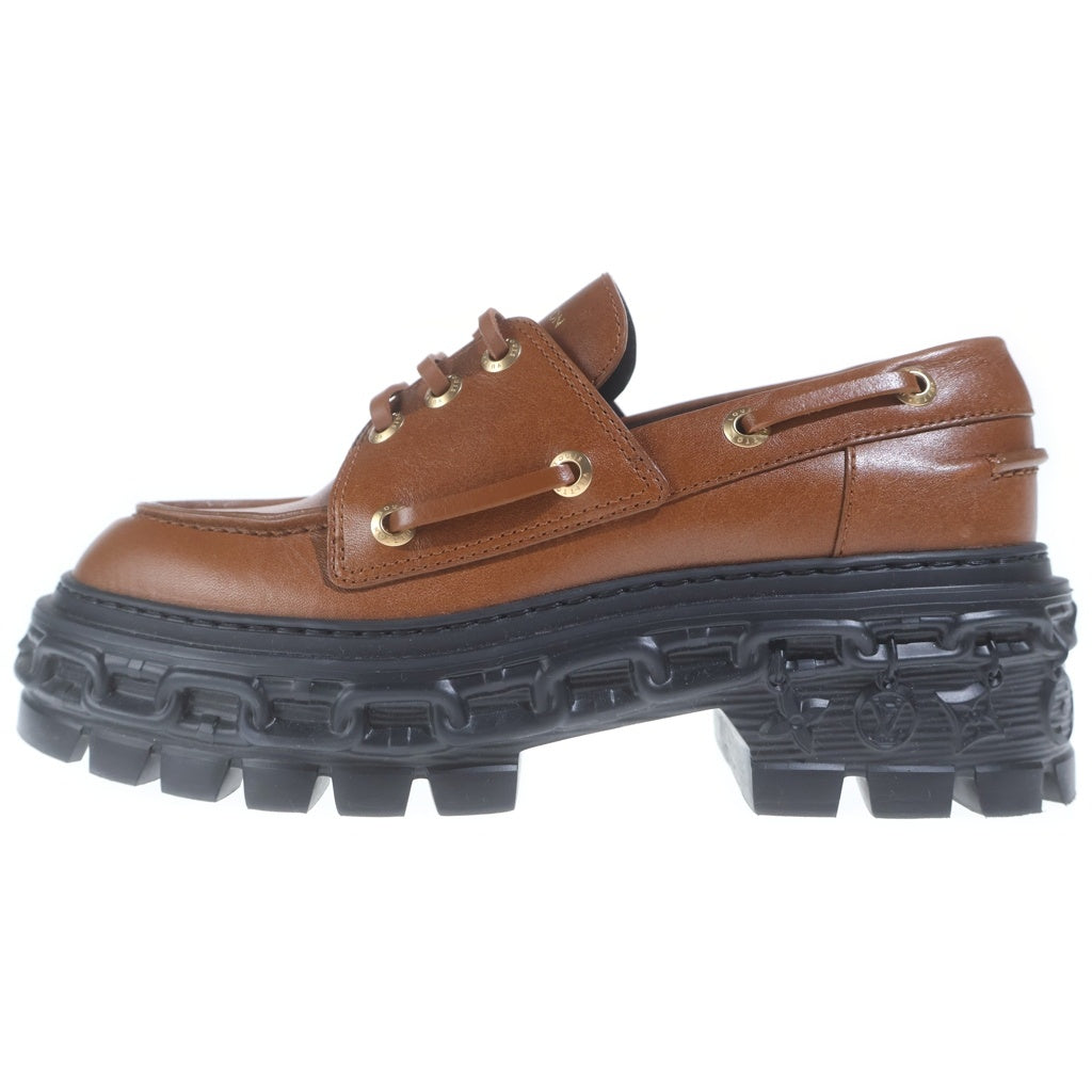 LOUIS VUITTON(ルイヴィトン) LVレコードライン モノグラムソール レザー ローファー ブラウン/ブラック 1ADAKG MA0274 レディース