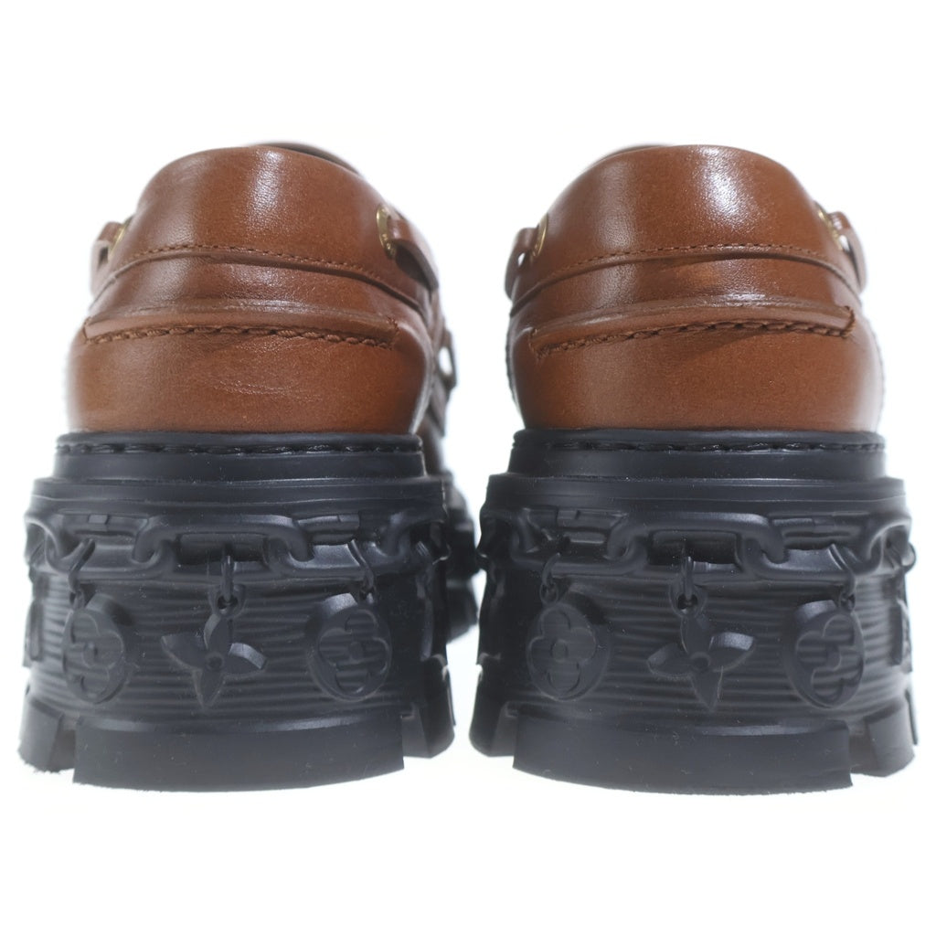 LOUIS VUITTON(ルイヴィトン) LVレコードライン モノグラムソール レザー ローファー ブラウン/ブラック 1ADAKG MA0274 レディース