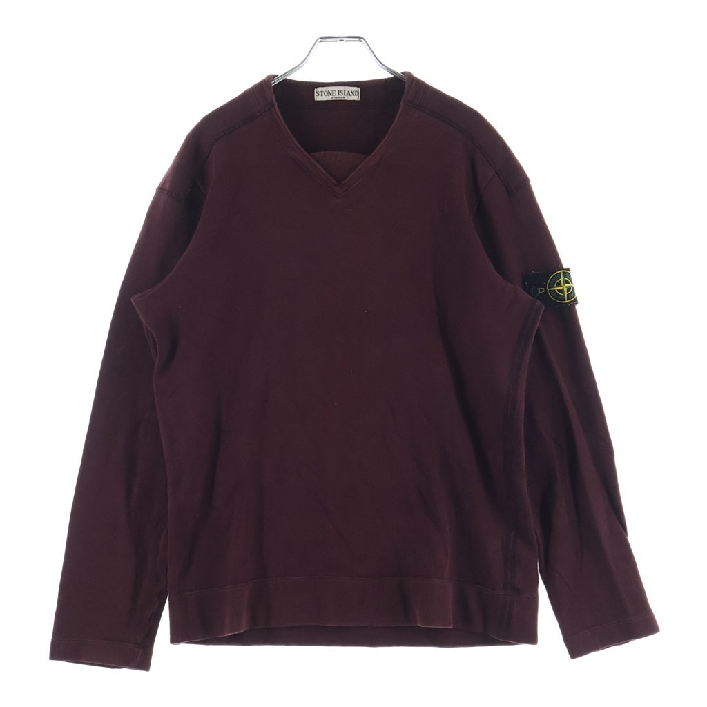 STONE ISLAND(ストーンアイランド) ワッペン付き Vネック スウェット トレーナーボルドー 531562139