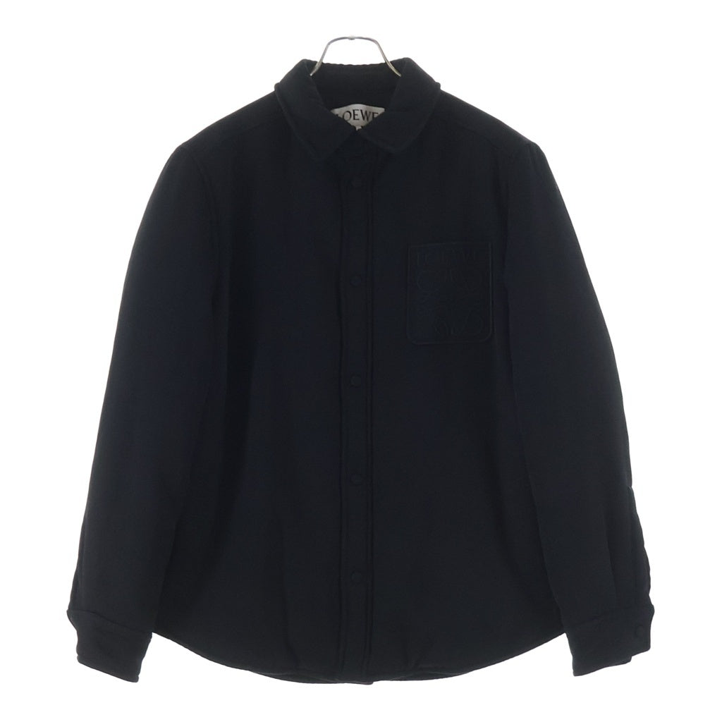 LOEWE(ロエベ) Anagram Puffer Jacket アナグラム 刺繍 ウール 中綿 パファージャケット ブラック H526Y05WAC