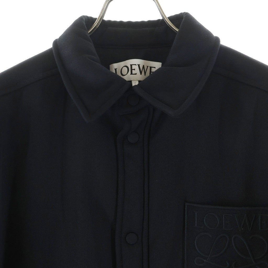 LOEWE(ロエベ) Anagram Puffer Jacket アナグラム 刺繍 ウール 中綿 パファージャケット ブラック H526Y05WAC